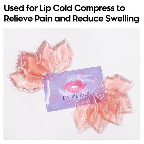 (10 PCS) Lip Ice Pack £¬Ice Compress After Lip ice Treatment, Reusable ice pad for Cosmetic, Lip Shape ice Pack to Relieve Pain and Relax Lips, Anti-Aging Lip Care ice Pack to Reduce Lip Swelling