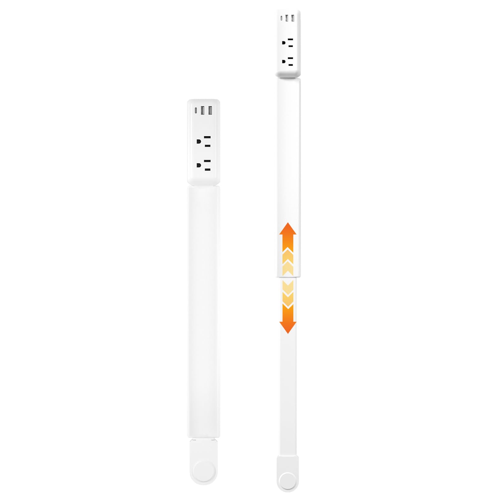 Outlet Extender, Electrical Outlet Extender Stick 22-34" Extendable 180° Rotating Wall Charger, EDIEBE USB C Power Socket Expander with 2 AC, 2 USB-A & 1 USB-C for Home Office Behind Couch