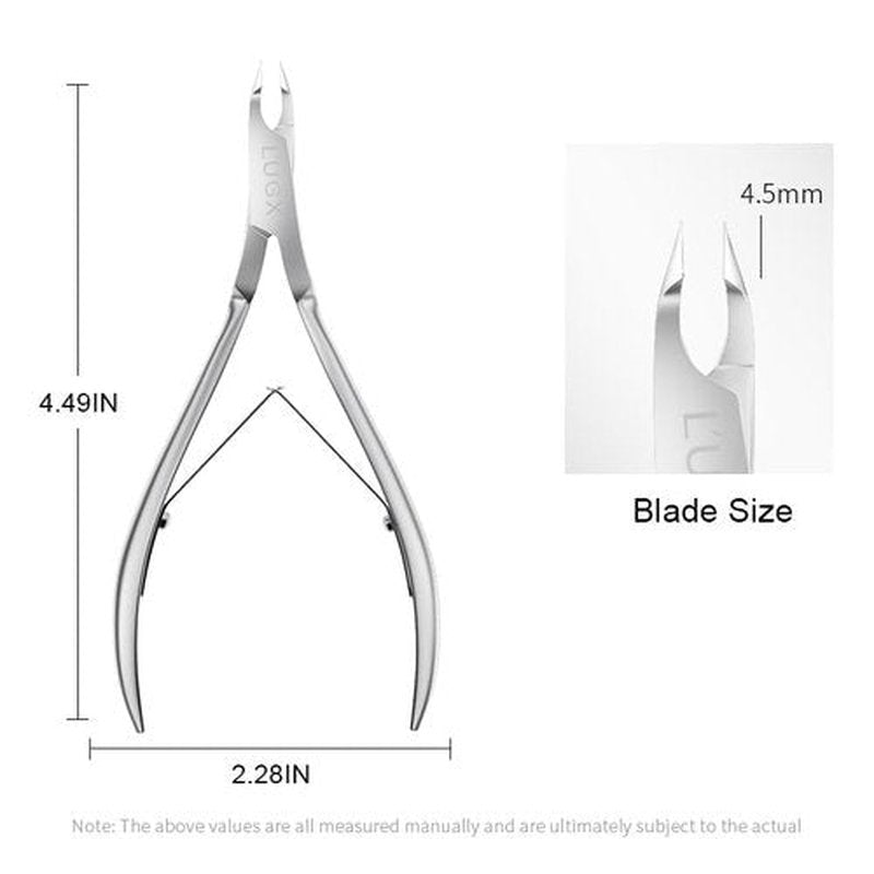 L'UGX Cuticle Trimmer Professional Cuticle Nippers, Stainless Steel Cuticle Cutter, Pedicure Manicure Tools for Fingernails Toenails, 4.5mm Jaw