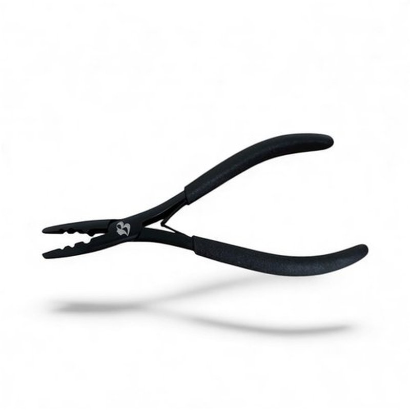 MIRACLE Hair Extension Bead Remover Pliers 7 Inch Professional Micro Link and Nano Ring Removal Tool Stainless Steel 2 Hole Black
