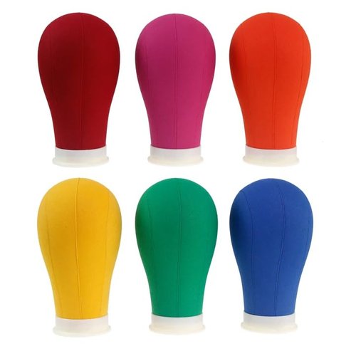 EERYA 22 Inch Wig Head Stand Set for Wig Making Display Styling Training Poly Canvas Block Head with Mount Hole Mannequin Manikin Head Stand(22 Inch,Green)