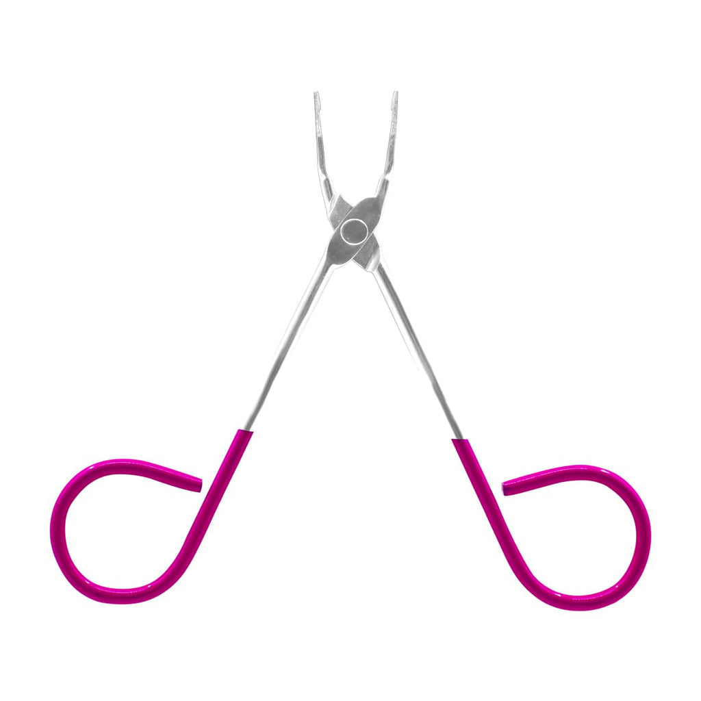 ITALLY Professional Salon TWEEZERS with Easy Scissor Handle, The BEST PRECISION EYEBROW TWEEZERS Men/Women, Pinzas Para Cejas, Ingrown Hair, Blackhead;Colors MADE IN MEXICO (Hot-Pink-Metallic)