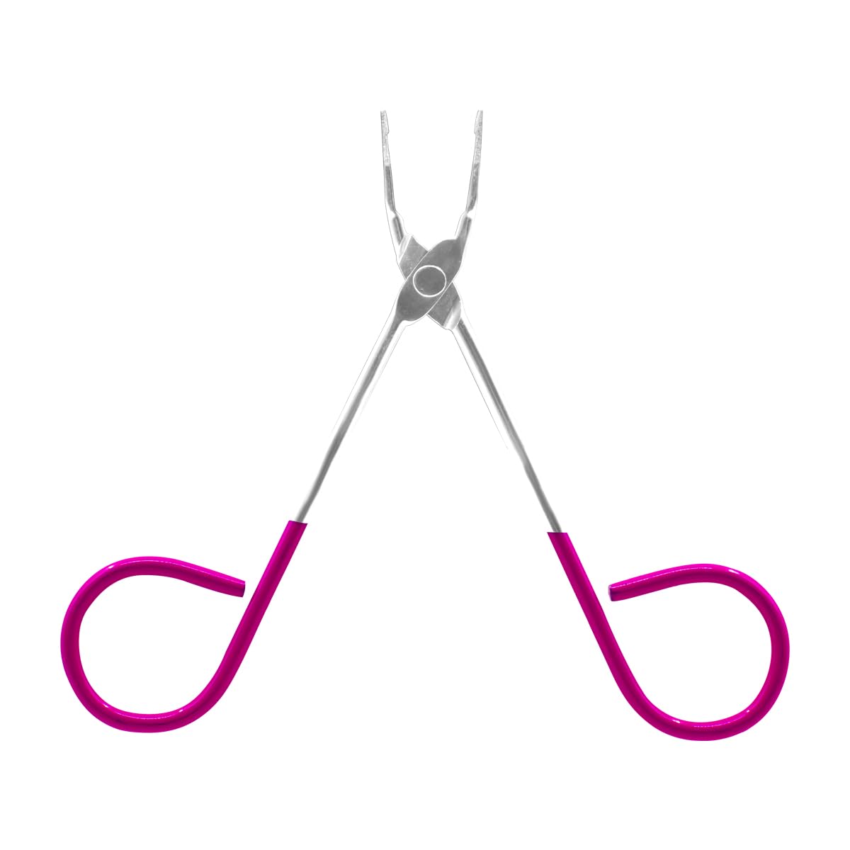 ITALLY Professional Salon TWEEZERS with Easy Scissor Handle, The BEST PRECISION EYEBROW TWEEZERS Men/Women, Pinzas Para Cejas, Ingrown Hair, Blackhead;Colors MADE IN MEXICO (Hot-Pink-Metallic)