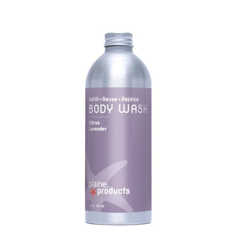 Plaine Products Eco-Friendly Body Wash - Citrus Lavender - Sulfate/Paraben/Phthalate Free, 16 oz (Refill Bottle - No Pump)