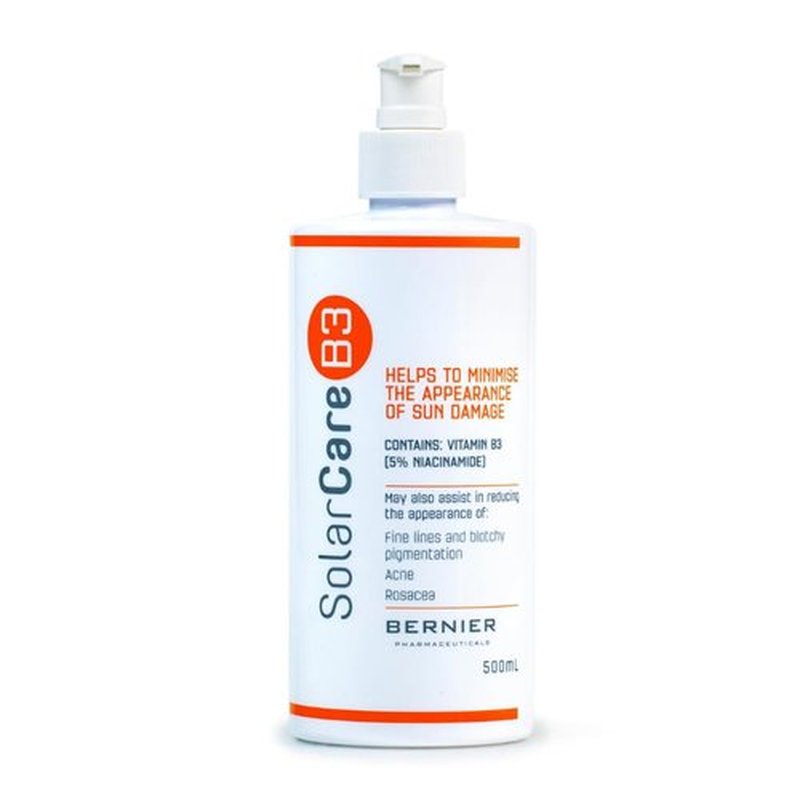 SolarCareB3 Niacinamide Face and Body Moisturiser for Sun-Damaged Skin, 500ml Pump - Made in Australia