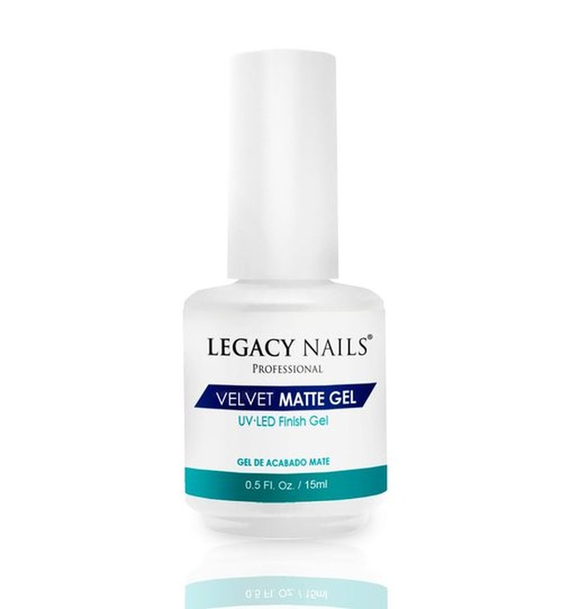 Legacy Nails Perfect Matte Gel 0.5 oz - Velvet Matte Finish - Gel Sealer - Long-Lasting - No Wipe - No Chipping, Peeling or Discoloration - Preserving Look and Texture of Nails - UV or LED gel-curing Lamp