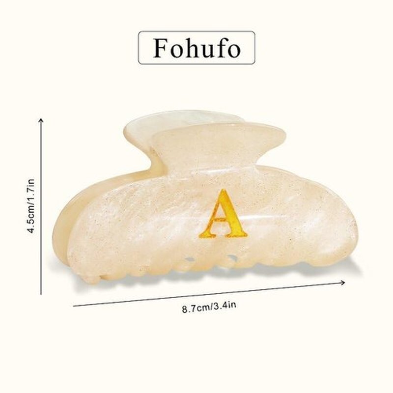 Fohufo Birthday Gifts for Women Teens - Initial Cute Hair Clips, Hair Claw Clips, Fashion Glitter Claw Clips Durable Hair Clips, Birthday Christmas Gifts for Women Teens - Letter A