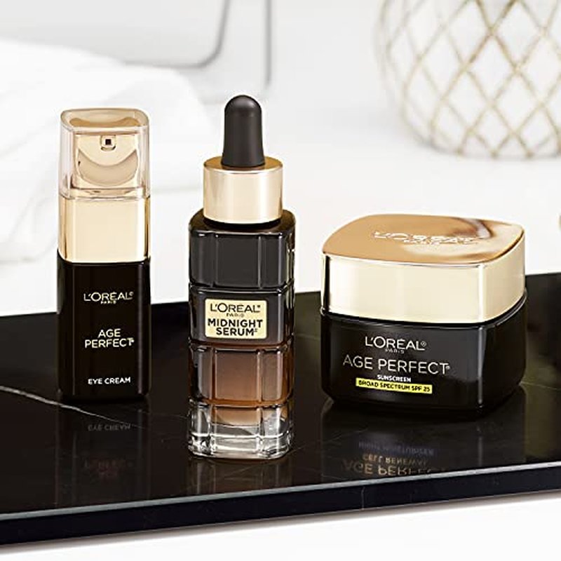 L'Oreal Paris Age Perfect Anti-Aging Midnight Face Serum, Reduce Wrinkles 1oz + Eye Cream Sample