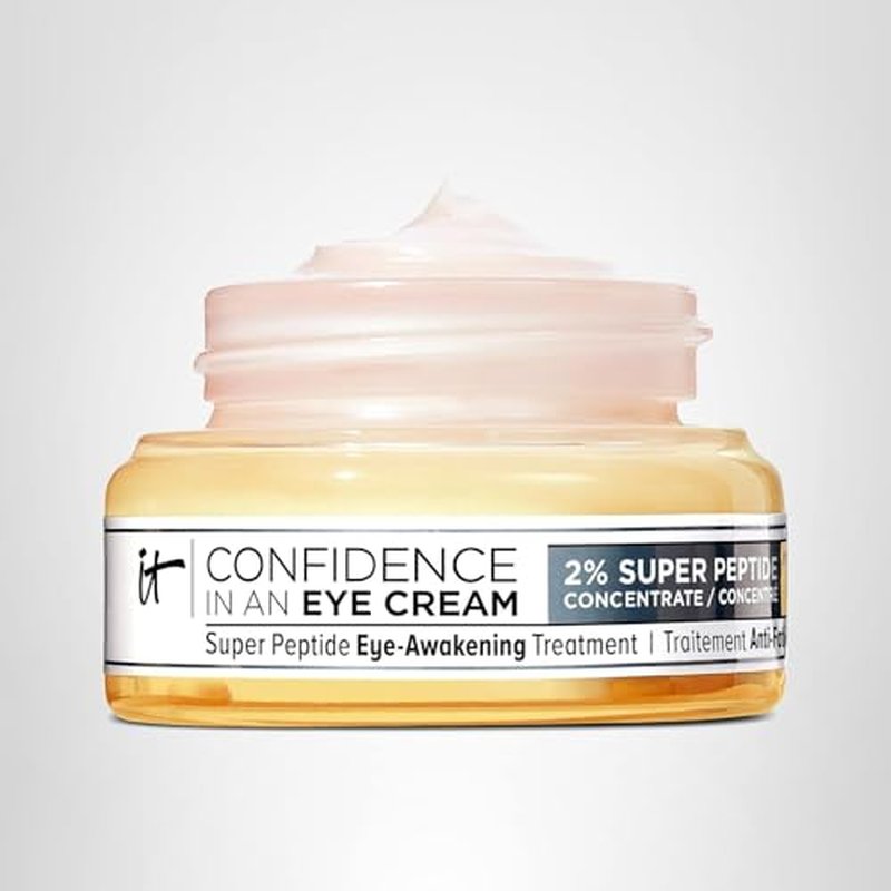 IT Cosmetics Confidence in an Eye Cream - Anti Aging Peptide Eye Cream for Dark Circles & Wrinkles, Lightweight 48HR Hydration, 2% Super Peptide Concentrate, Smooth & Brighten Undereye - 0.5 fl oz