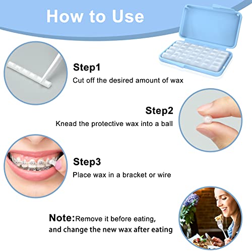 (10 Pack) Braces Wax-Dental Wax for Braces & Aligners,50 Premium Orthodontic Wax Strips-White