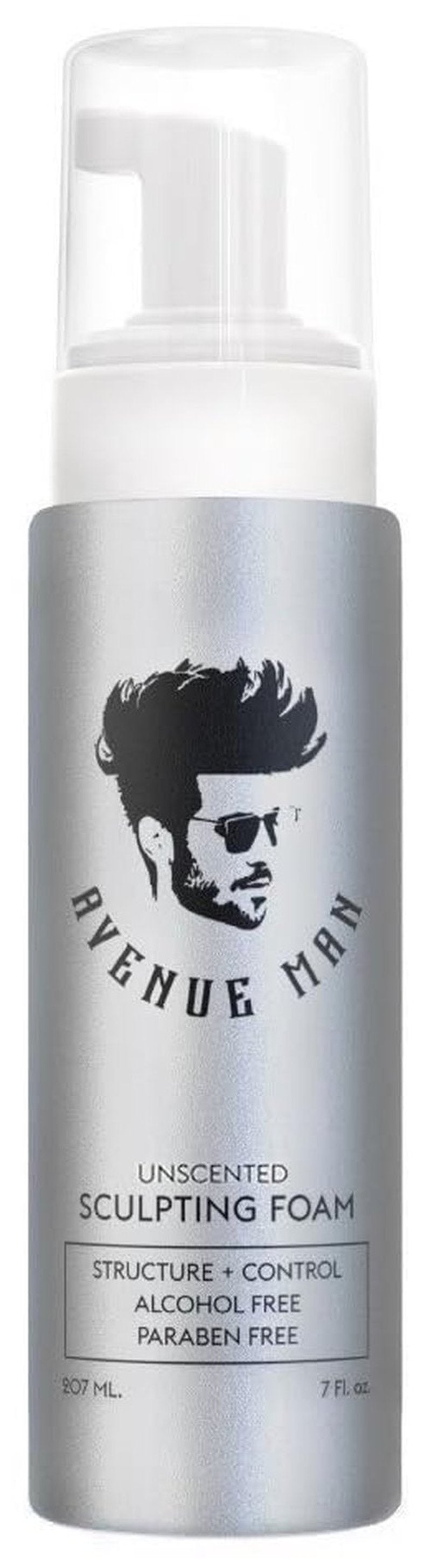 Avenue Man Sculpting Foam - Unscented Hair Mousse for Men | Frizz Control & Firm Hold - 7 oz