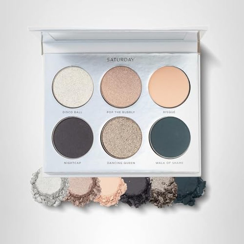 PÜR MINERALS On Point Eyeshadow Palette, Matte, Shimmer & Metallic Shades, Skincare-Infused Formula, Cruelty Free, Saturday