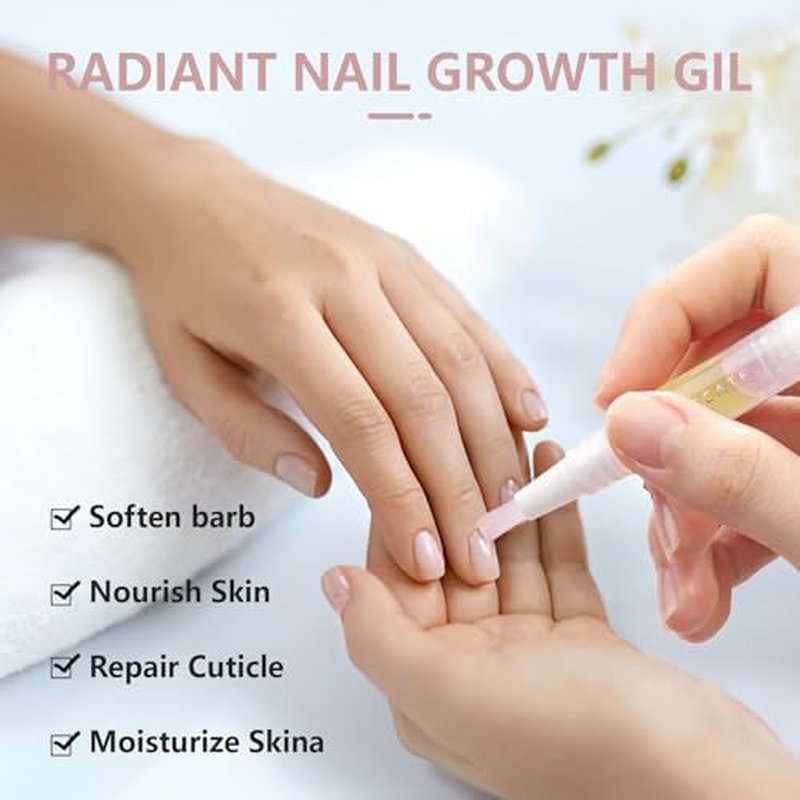 Cuticle Oil Pen for Nail Repair & Strengthening | Nail Strengthener & Growth Oil | Reduce Hangnails, Moisturize & Nourish Nails | 2ml x 4 Nail Care Pen with Jojoba Oil & Vitamin B12