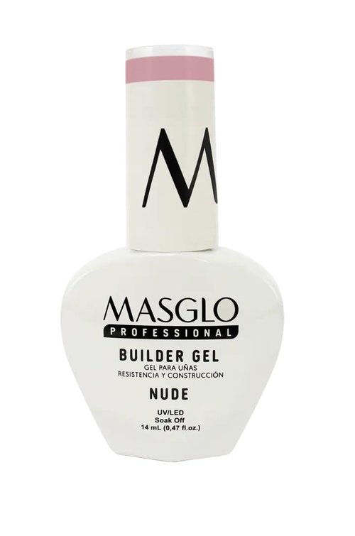 MASGLO Professional Builder Gel Nude, Nail Extension Formula, Self-Leveling Soak-Off Gel, Vegan UV/LED Sculpting System, Strong & Natural-Look Finish, 0.47 fl oz