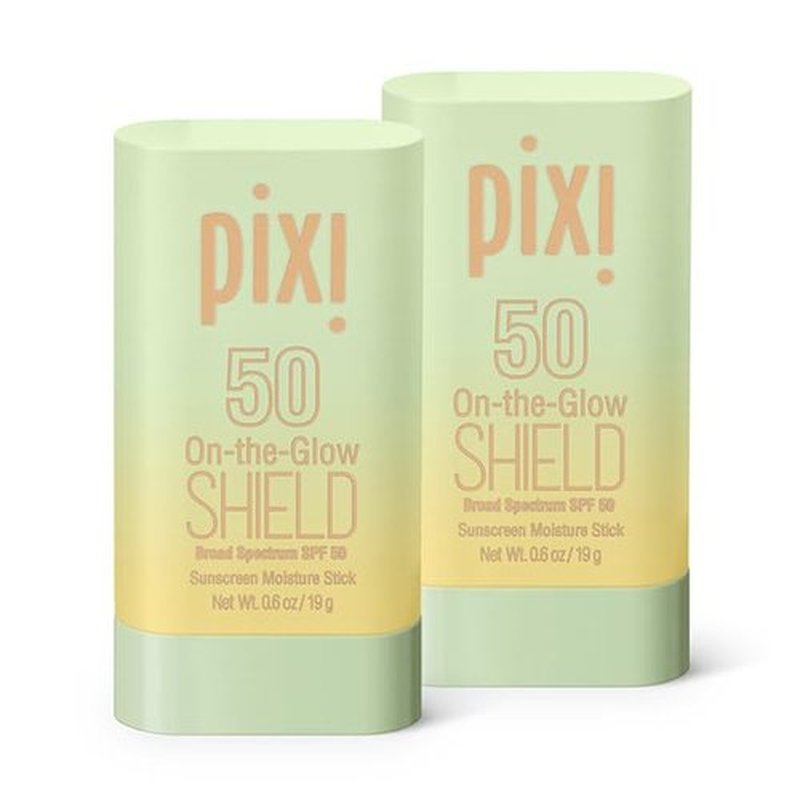 Pixi Beauty On-the-Glow SHIELD SPF 50 Sunscreen Stick - Lightweight, Ultra-Hydrating & Travel Size | 2-Pack, Vegan & Paraben-Free | 2x 0.6oz/19g