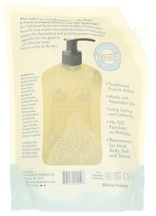 A LA MAISON Fresh Sea Salt Natural Hand Wash Made with Essential Oils - Biodegradable, Plant-Based, Vegan, Cruelty-Free 33.8 Fl Oz, 1 Pack