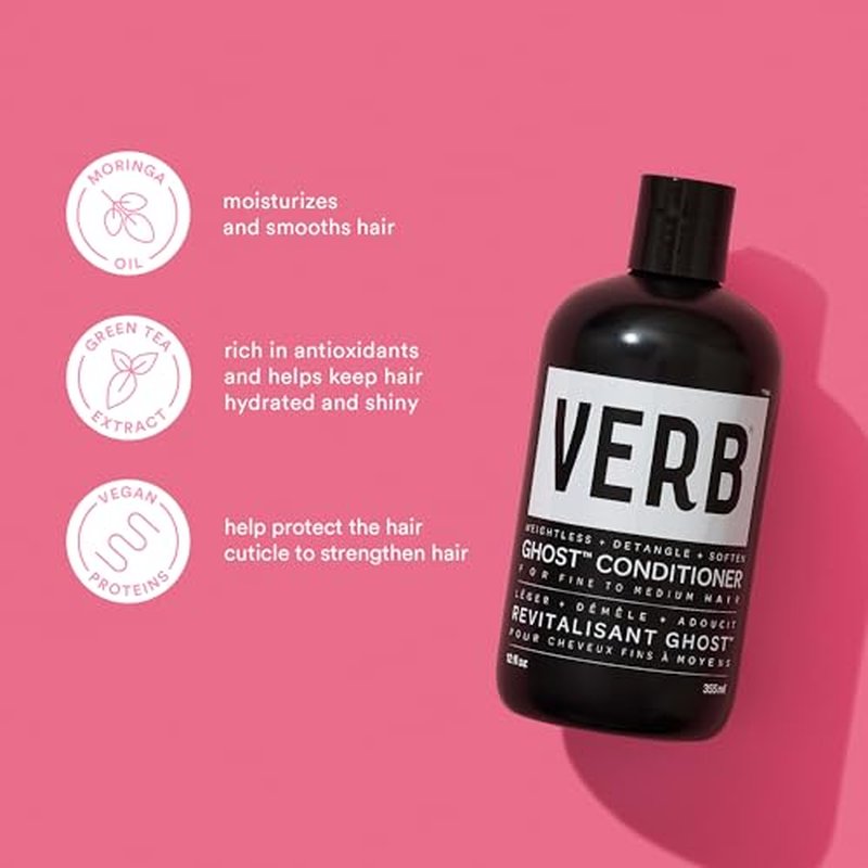 VERB Ghost Conditioner, 2.3 fl oz- Infused with Moringa Oil -Moisturizes Fine and Weighed Down Hair - Vegan, No Parabens or Harmful Sulfates