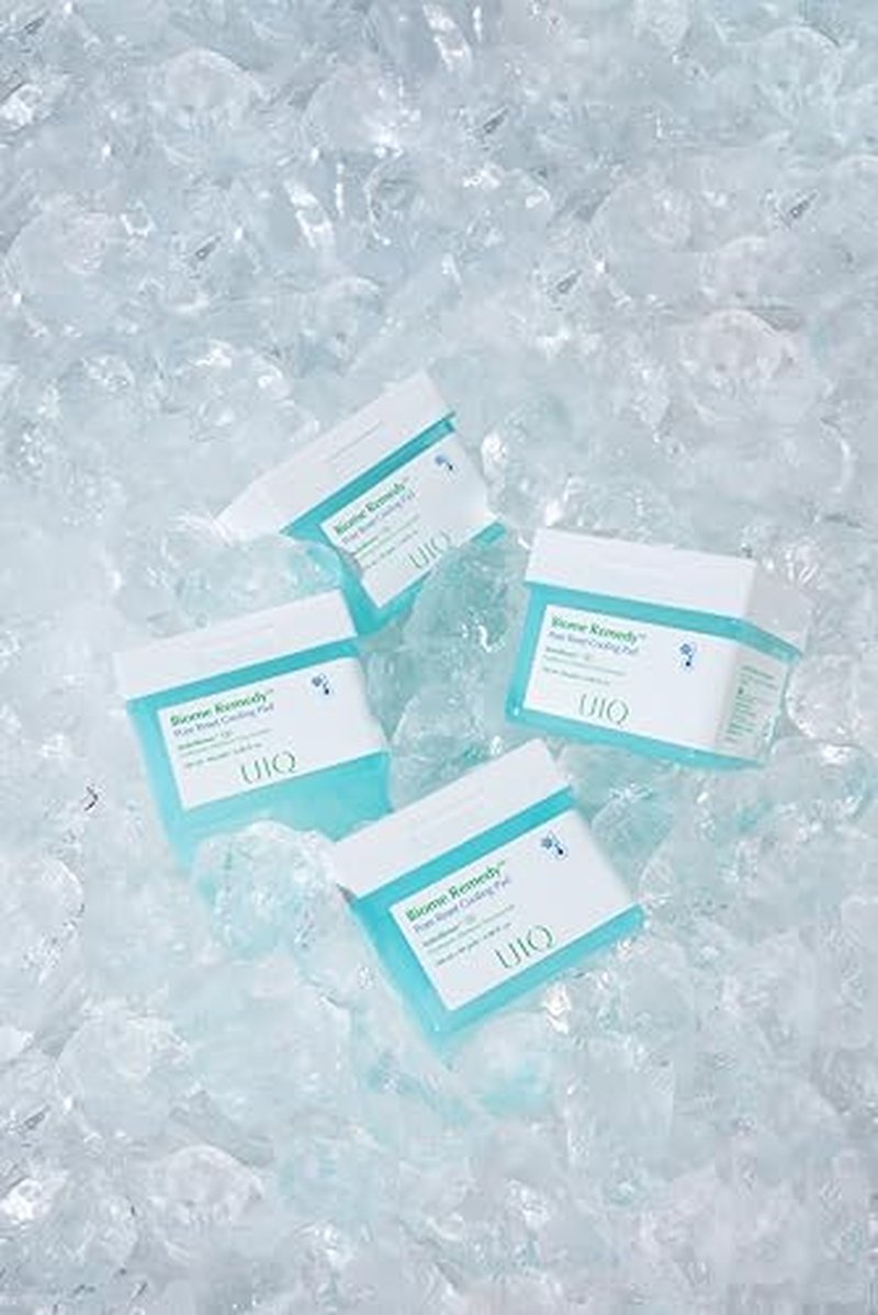 UIQ Biome Remedy Pore Reset Cooling Pad, Hydrating & Cooling Korean Toner Pads, Instant Cooling for Dry, Overheated skin, Pore Care with Panthenol, Allantoin, Niacinamide 80 Pads, 6.08 fl. oz.
