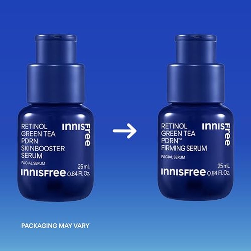 innisfree Green Tea Retinol PDRN Firming Serum, Vegan Korean Skincare for Fine Lines and Skin Texture