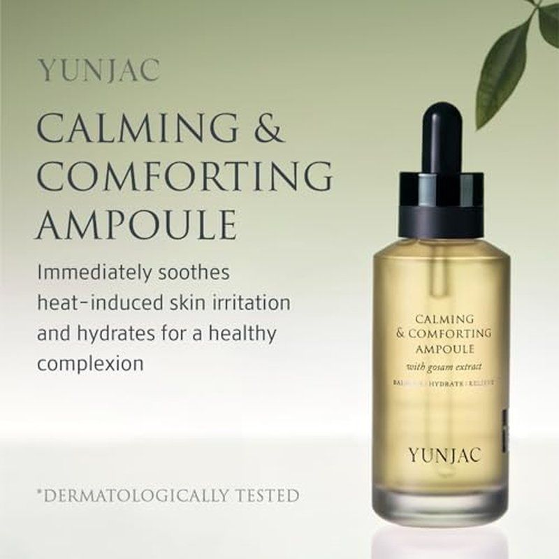 YUNJAC Calming & Comforting Ampoule (1.01 fl oz) – Soothing serum for sensitive and blemish-prone skin with Licorice, Sophora Root Extract & Panthenol, for redness relief and an instant cooling effect