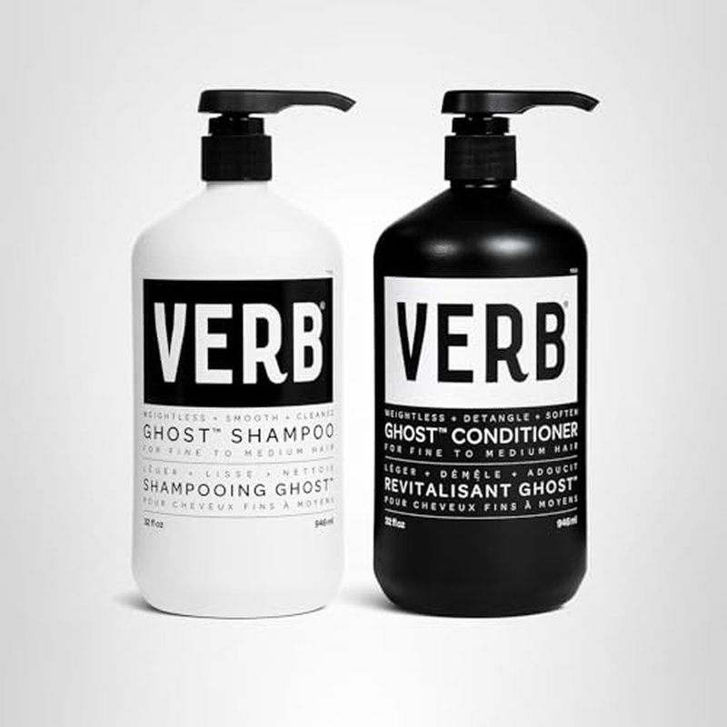 VERB Ghost Shampoo & Conditioner Duo Set, 32 fl oz, Infused with Moringa Oil -Cleanses + Moisturizes Fine and Weighed Down Hair - Vegan, No Parabens or Harmful Sulfates