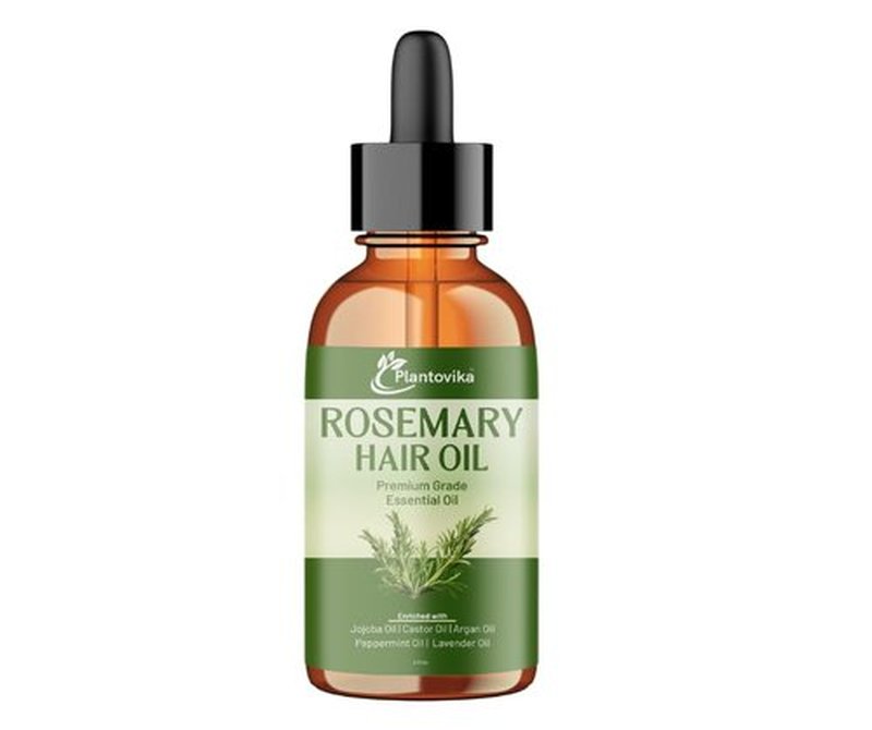 Plantovika Rosemary Oil for Hair Growth, Enriched with Jojoba, Castor, Argan, Peppermint & Lavender Oils, Scalp & Hair Strengthening Treatment (2 Fl Oz)