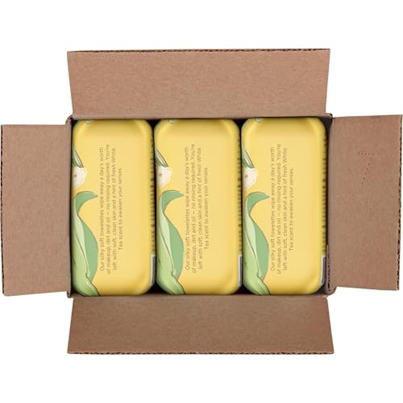 Burt's Bees White Tea Face Wipes, for All Skin Types, College Back to School Dorm Essentials, Hydrating Makeup Remover & Facial Cleansing Towelettes, 30 Ct, (Pack of 6)