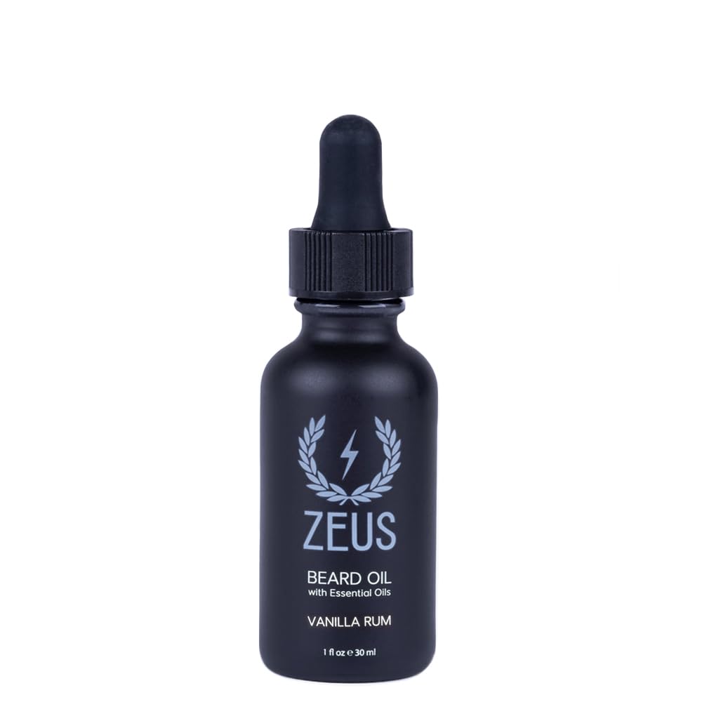 ZEUS Natural Beard Oil for Men with Essential Oils (Vanilla Rum)