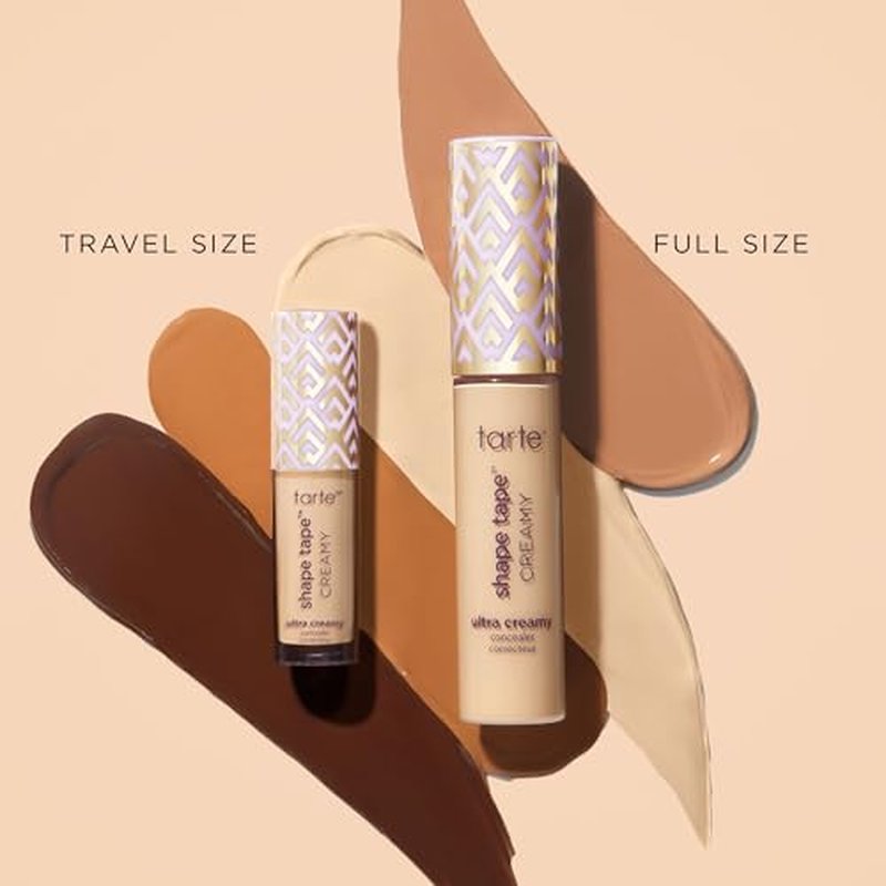 tarte shape tape creamy concealer – Full Coverage Makeup with Built-In Eye Cream, 24HR Hydrating Natural Moisturizing Matte Finish for Redness & Fine Lines, Vegan & Cruelty-Free, travel size, 22N