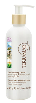 Terramar Curl Defining Cream - Natural Hair Styling with Argan, Coconut & Marango Oils | 8.11 oz for Frizz Control