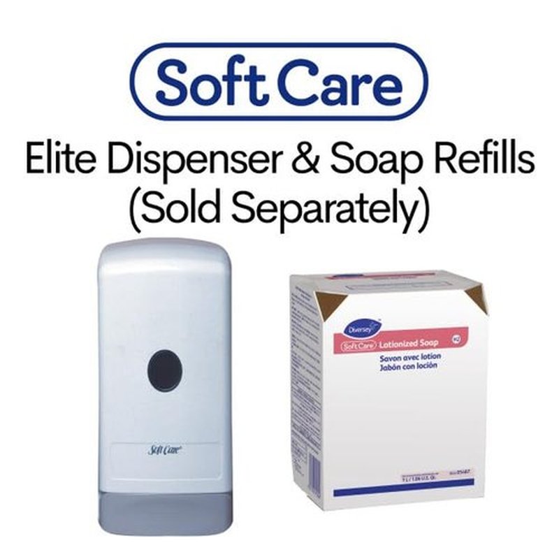 Diversey 05487. Soft Care Lotionized Hand Soap, Moisturizing Pink Pearlized BIB Cartridge Refill for Elite Dispenser, Floral Scent, 1000-mL, 33.8-oz