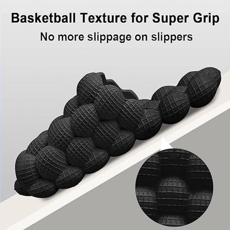 Stardust Bubble Slides Massage Slippers For Women Men Non-Slip Spa Gym Bubble Slippers, Soft Pillow Stress Relief Slide (Black, US Footwear Size System, Adult, Women, Numeric Range, Medium, 11.5, 12)