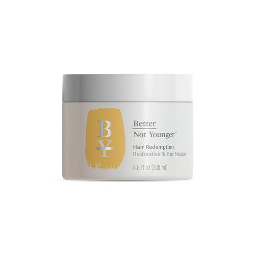 Better Not Younger Restorative Butter Hair Masque - 6.8 fl oz Hair Repair Mask with Biotin & Argan for Women 40+ | Restores Moisture & Boosts Shine