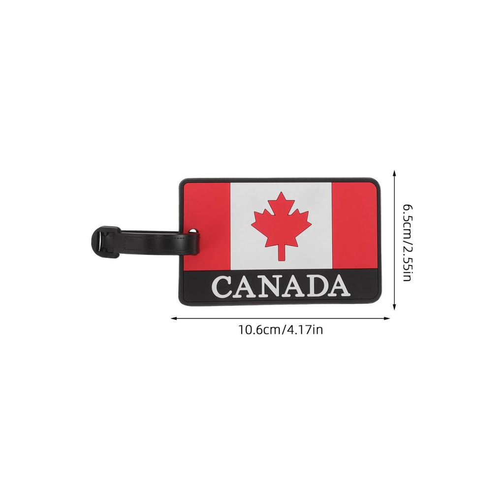 Didiseaon Luggage Labels for Suitcases - 2 Pack Canadian Flag PVC Baggage Identifier with Privacy Card, Lightweight Suitcase Markers with Secure Strap for Luggage Backpack Handbag