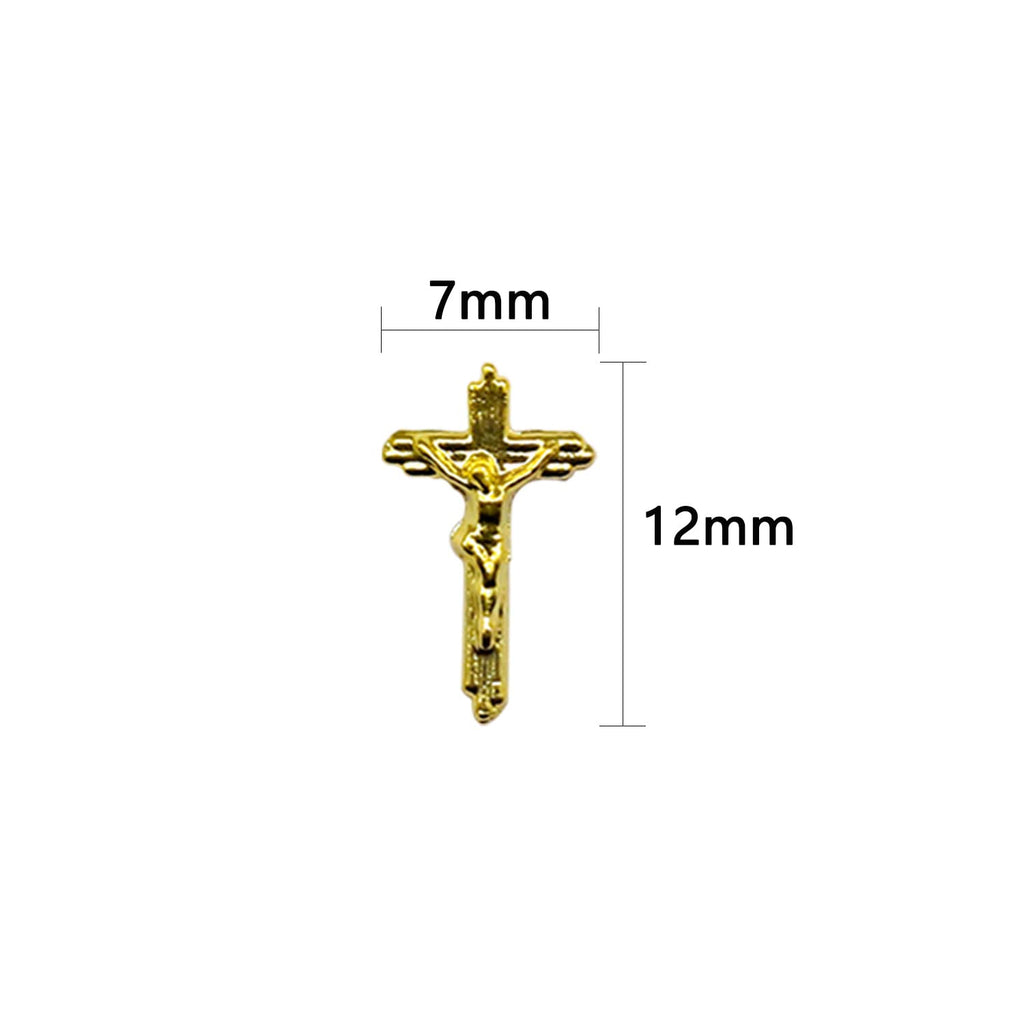 WOKOTO 100pcs 3D Gold Crucifix Nail Charms For Nail Art 3d Cross Nail Charms Metal Gold Nail Charms Metal Decorations For Nail Art DIY Accessories For Women Nails Nail Jewels For Acrylic Nails