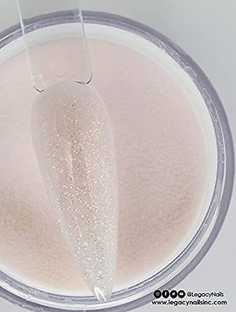 Legacy Nails Professional Bright Cover Full Coverage Color, CREAM 2 oz Acrylic Powder With Shimmer, Shine for Overlay Nail Extensions