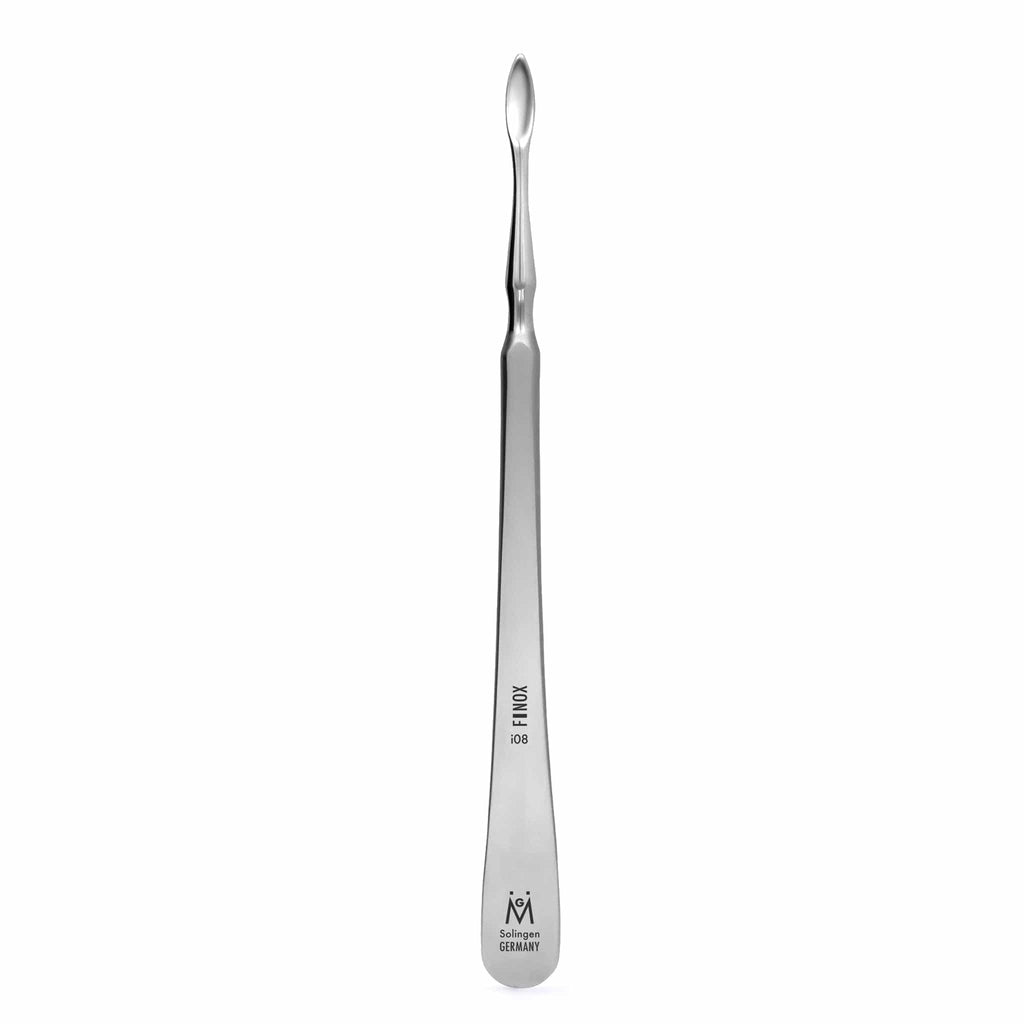 GERMANIKURE 4pc Manicure Set in Light Blue Leather Case - Made in Solingen Germany, FINOX Stainless Steel Tools – Professional Quality Compact Nail Grooming Kit