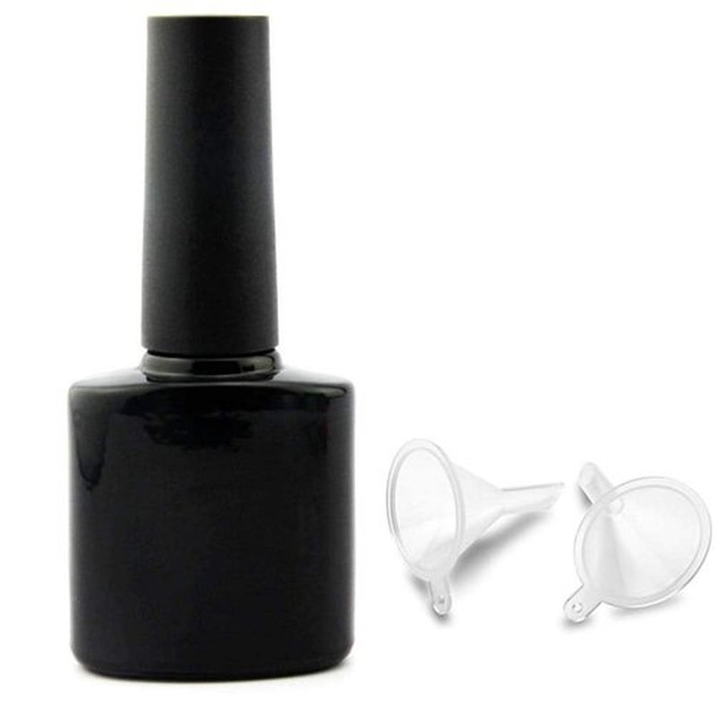 6Pcs 10ML Empty Nail Polish Bottles Vials Containers Sample Bottles with Brush Cap for Nail Art, 2pcs Mini Funnel Included