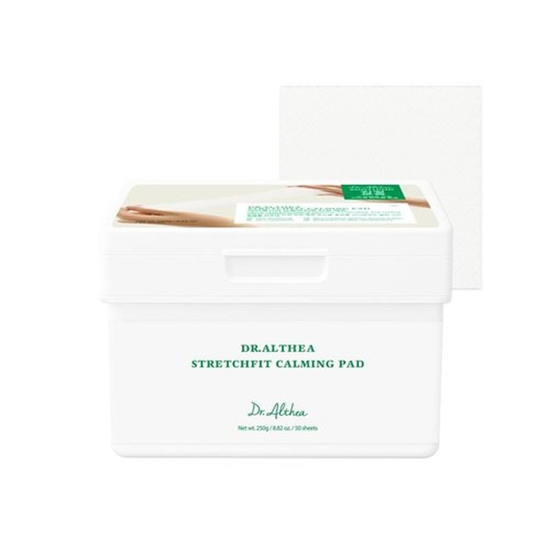 Dr.Althea StretchFit Calming Pad | Soothing Relief Face Mask with Centella Asiatica Extract | Hydration Sheet Mask with Panthenol | Korean Vegan Skincare (Pack of 50)