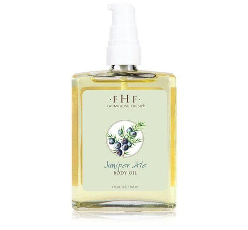 FarmHouse Fresh Juniper Ale Body Oil - Nourishing Hydration for Glowing Skin | 4 Fl. Oz.