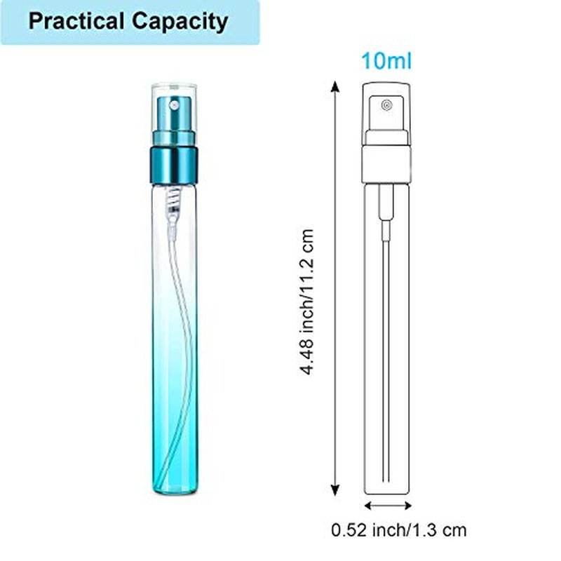 Skiennix Mini Travel Perfume Spray Bottles - 10ml Colorful Glass Atomizers | Refillable Fine Mist Sprayers (Set of 18)