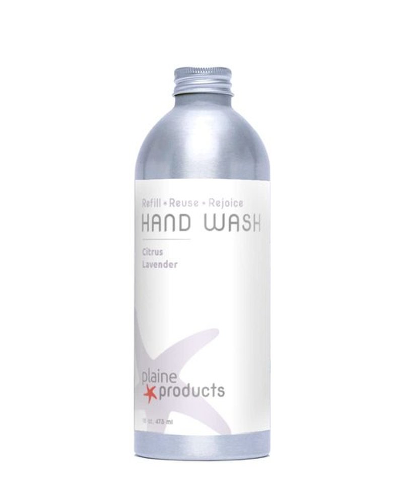 Plaine Products Eco-Friendly Liquid Hand Soap - Citrus Lavender - Sensitive Skin, 16 oz (Refill Bottle - No Pump)