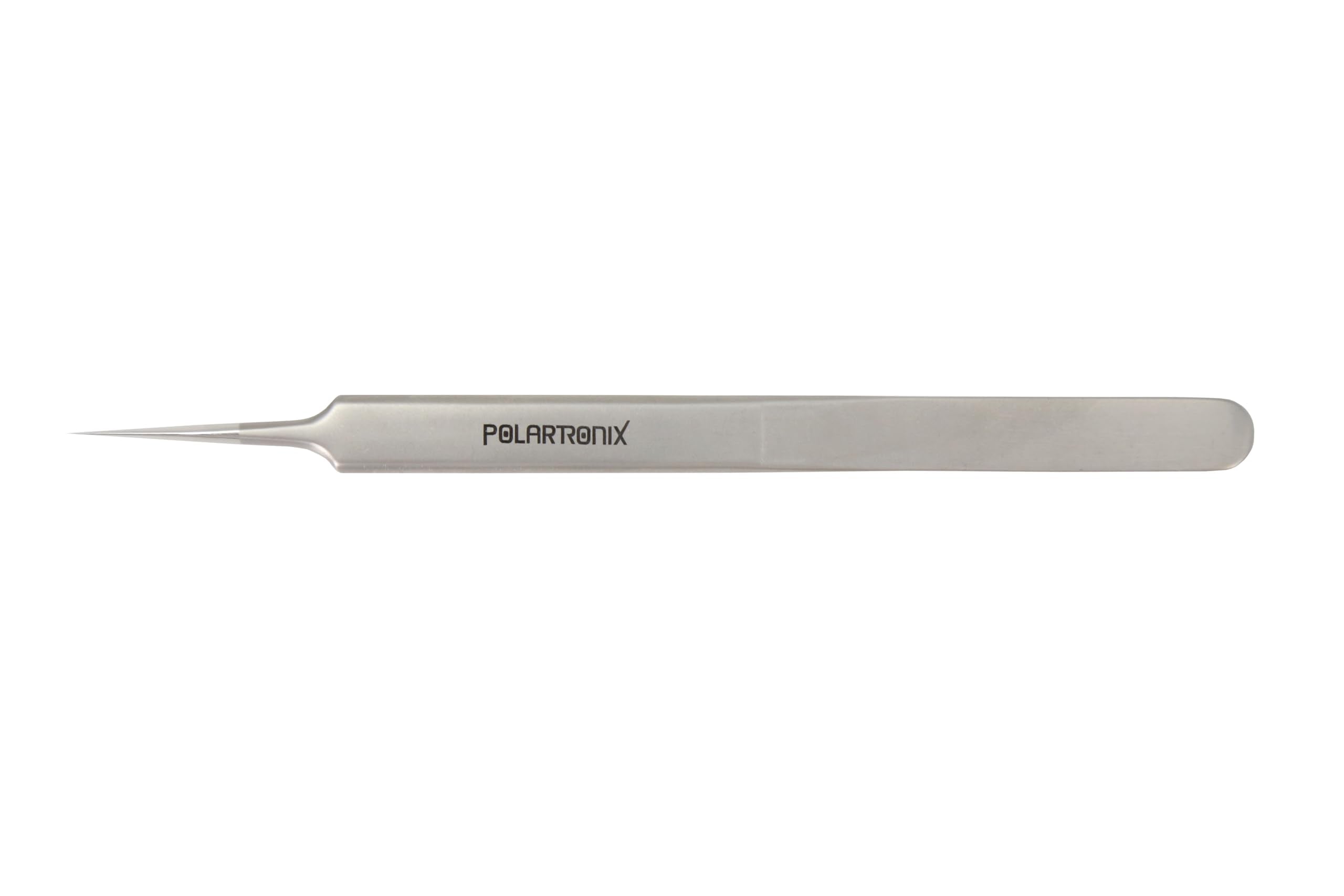 Ultra Fine Tip Tweezers Straight Tip Precision Titanium Alloy ESD Safe Micro Soldering Motherboard Work For iPhone iPad German, Silver Crafting, Watch repair ic holder 0.1mm