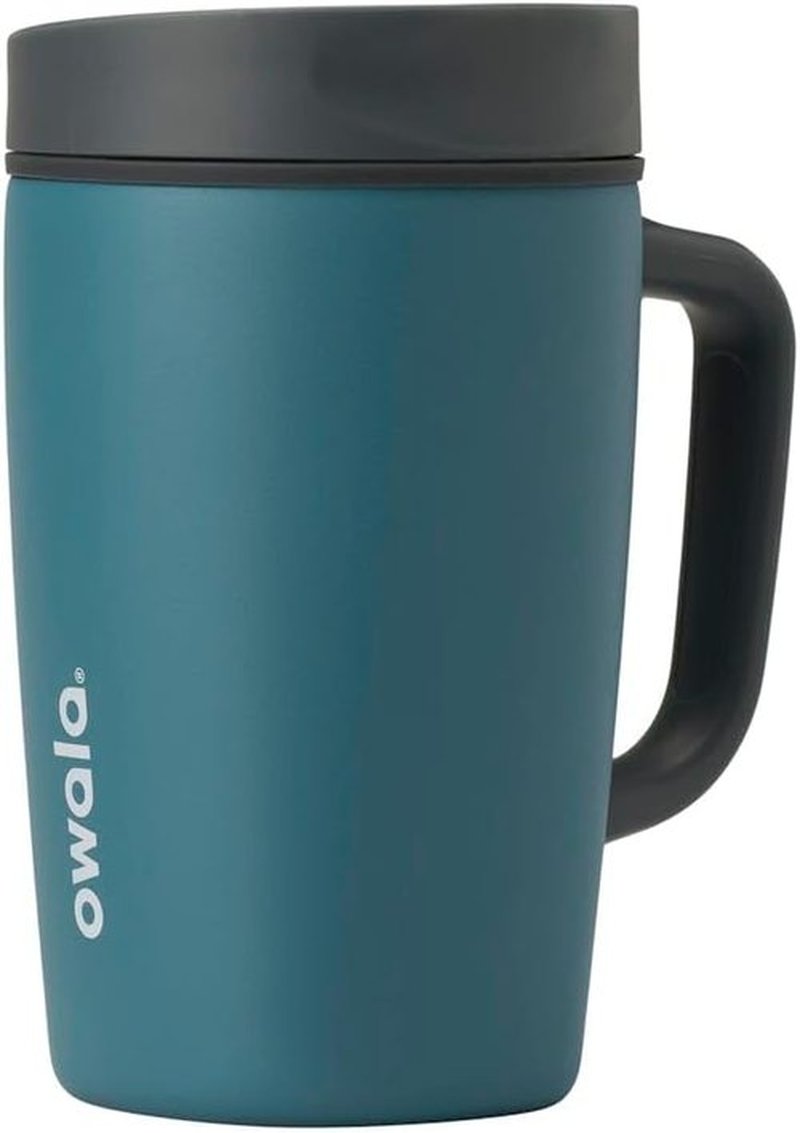 Owala SmoothSip Slider Travel Mug - 12oz Stainless Steel, Insulated, Leak Proof, Hot & Cold Drinks