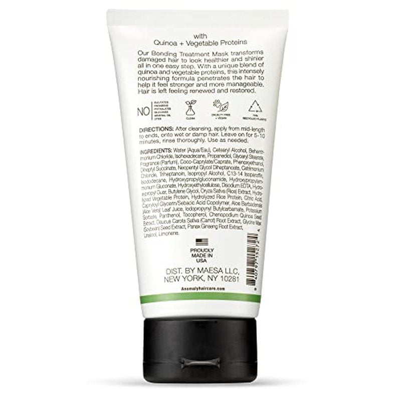 Anomaly Bonding Treatment Mask with Keratin for Dry & Damaged Hair | Strengthen & Protect | Sulfate Free & Paraben Free | Eco Friendly & Sustainable Packaging from Ocean Plastic, 5 fl. oz., white