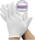 YITIAOYU 24 Pairs Soft White Cotton Gloves for Moisturizing Eczema Sleep Treatment, and Archival Inspection Handling of Coins, Jewelry, Silver, and Costume Artifacts(Large)