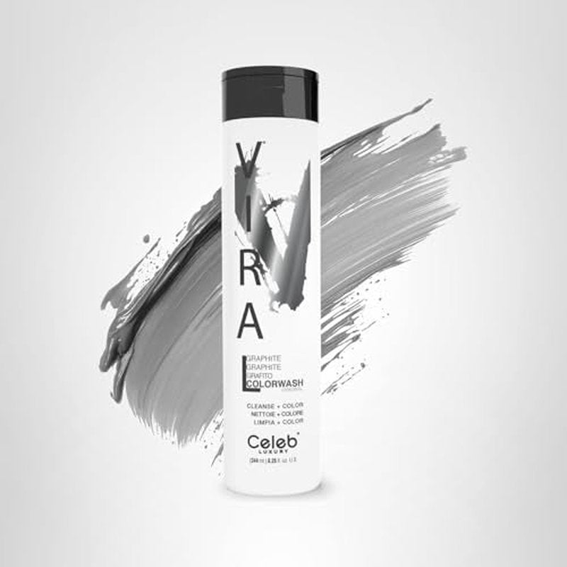 Celeb Luxury Colorwash Color Depositing Shampoo - Color Refresher, Vegan Hair Dye, Bondfix Bond Rebuilder, Viral Graphite
