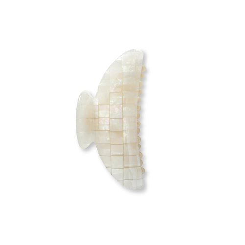 MACHETE Women Hair Clip Midi Heirloom Claw Clip, 3.5 inch Hair Clamp Fashion Hair Accessories (Opalite Shell Checker)