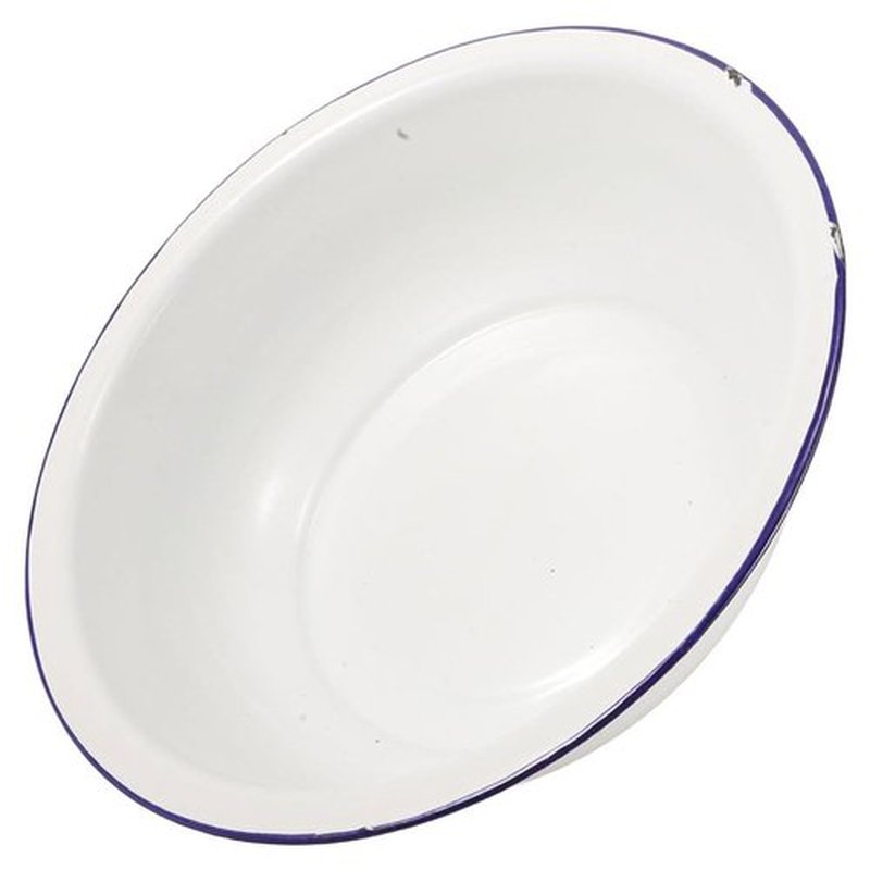 Healeved Enamel Wash Basin 32cm Large Enamel Mixing Bowl Face Washing Basin ware Salad Bowl Soup Bowl Sourdough Bowl Footbath