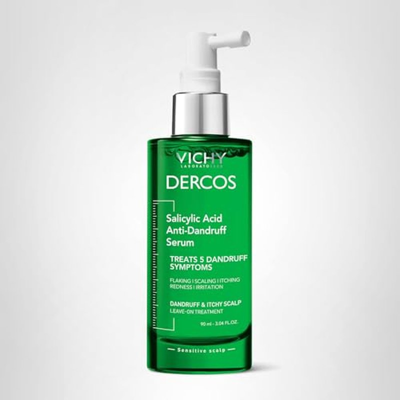 Dercos Salicylic Acid Anti-Dandruff Treatment, Scalp Treatment Targets Dandruff Symptoms & Leaves Head Feeling Hydrated & Soothed, Serum Provides Flake & Itch Relief, 3 Fl. Oz.